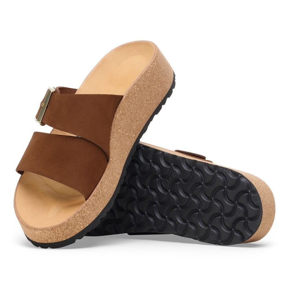 NEW Papillio by Birkenstock Almina Platform Sandal in Dark Tea NIB Boho-Chic